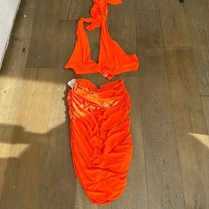 Norma Kamali Shirred Skirt & Top Set